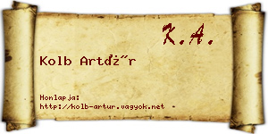 Kolb Artúr névjegykártya